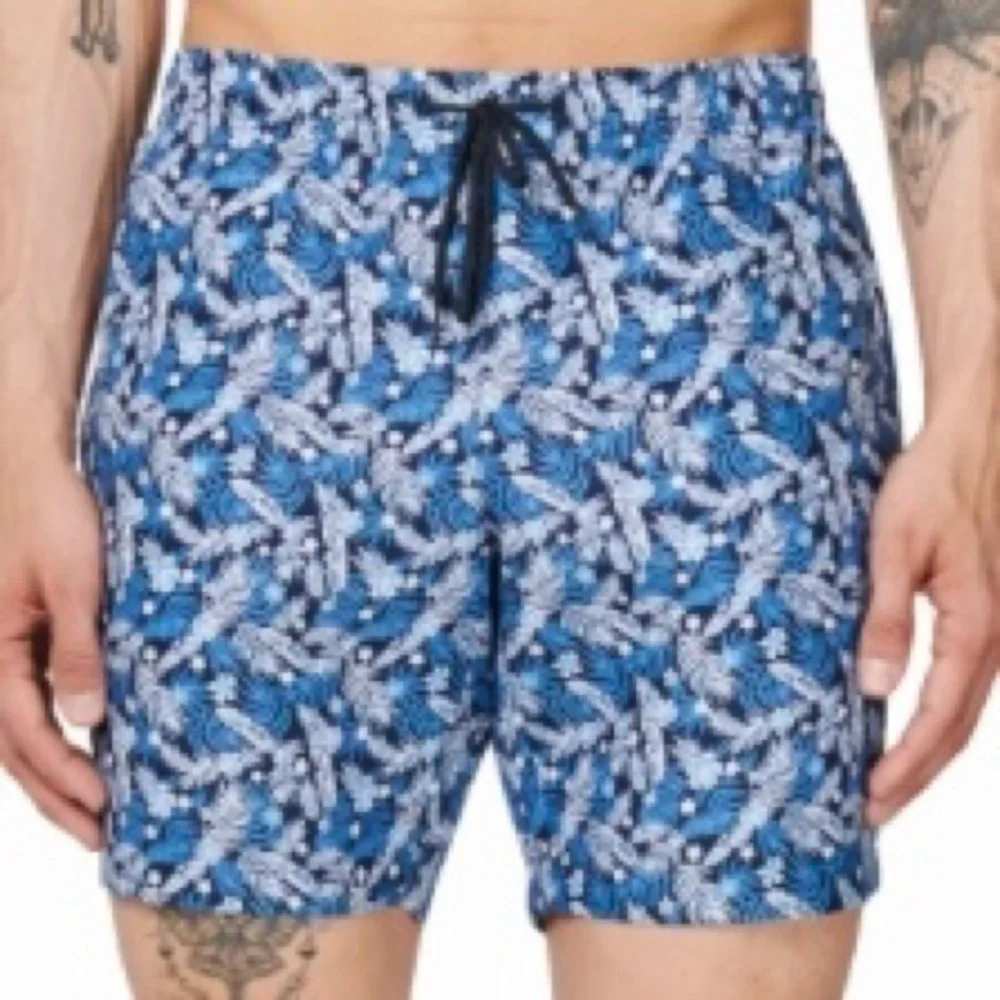 Construct Swim Trunks - Navy Palm Print - Size XXL